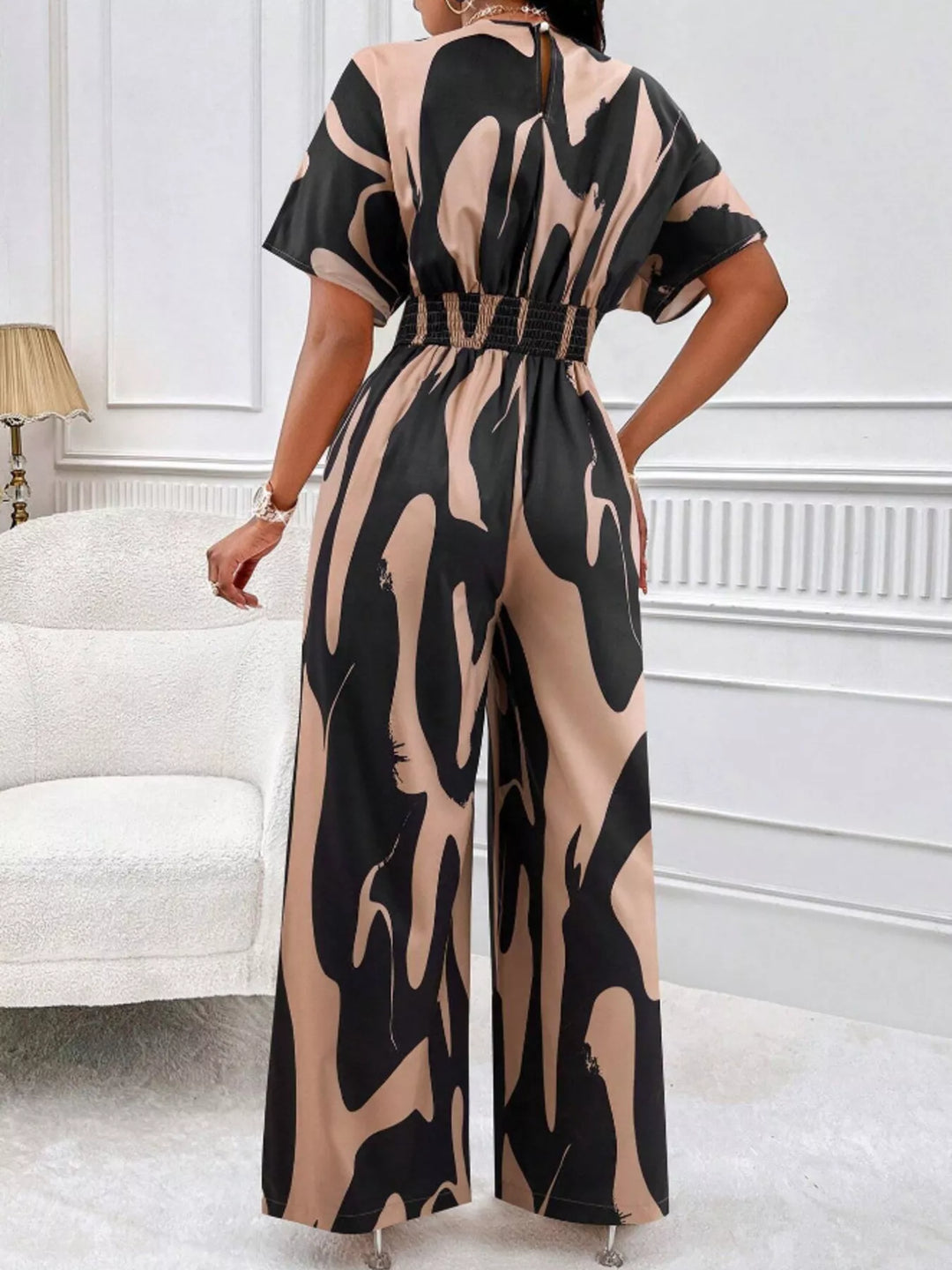 Abstract Print Wide-Leg Jumpsuit