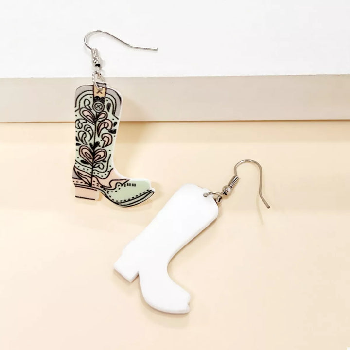 Western Boot Dangle Earrings