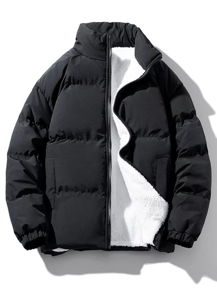 Men's Plus Size Zip Up Sherpa Lined Puffer Jacket