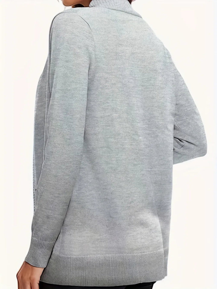 Open Front Long Sleeve Sweater Cardigan