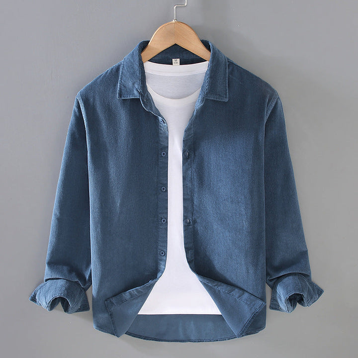 Mens Casual Workwear Layered Corduroy Shirt