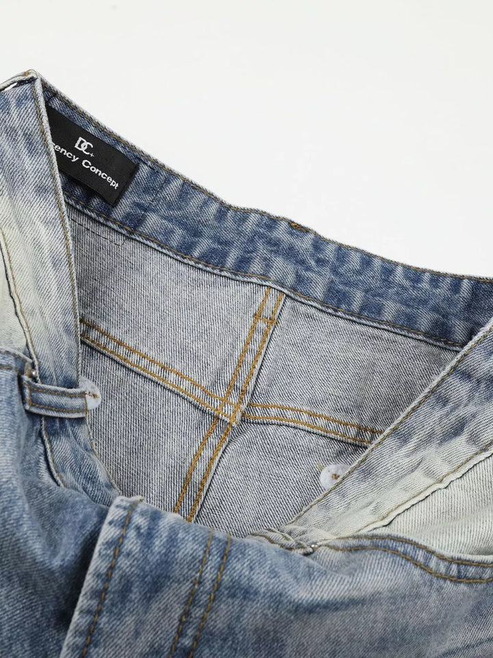 Men's Washed Wide Leg Jeans