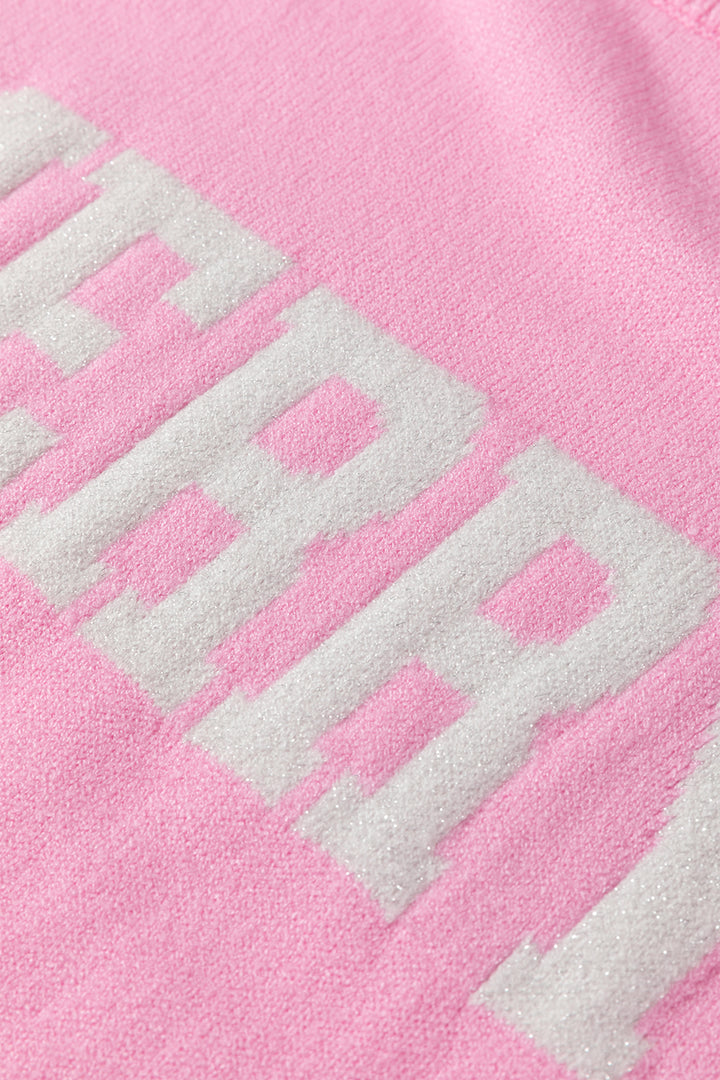 Bonbon MERRY Letter Pattern Christmas Raglan Sleeve Sweater