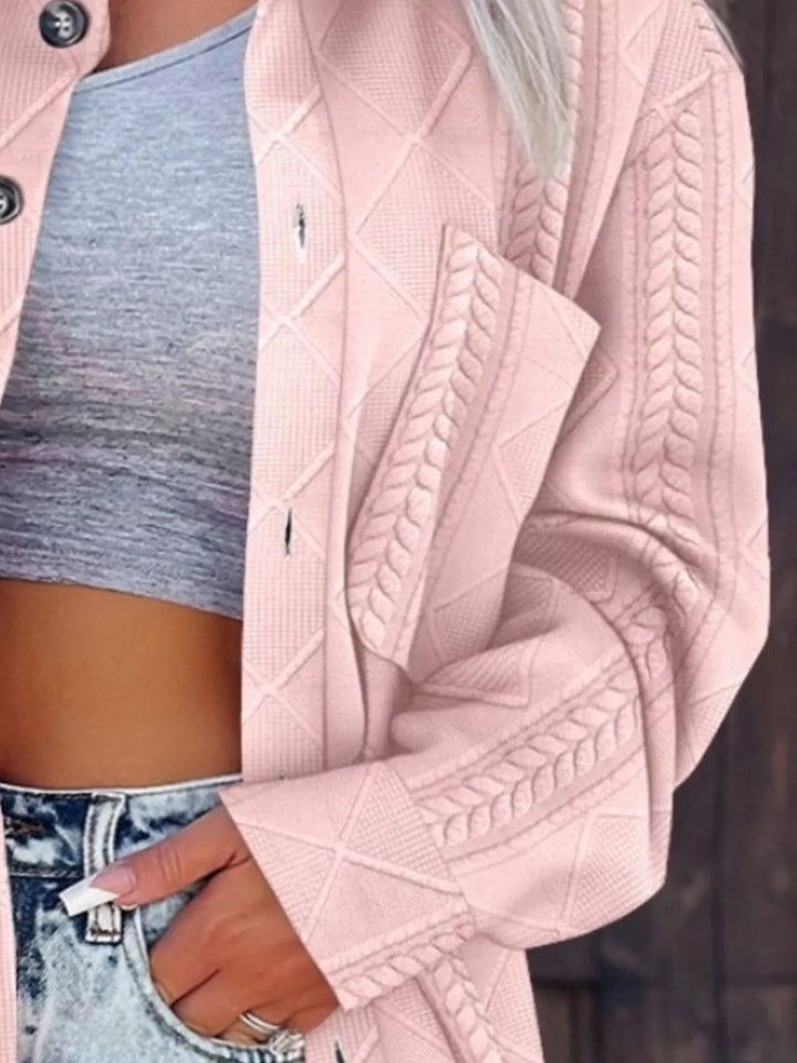 Button Up Long Sleeve Knit Outerwear