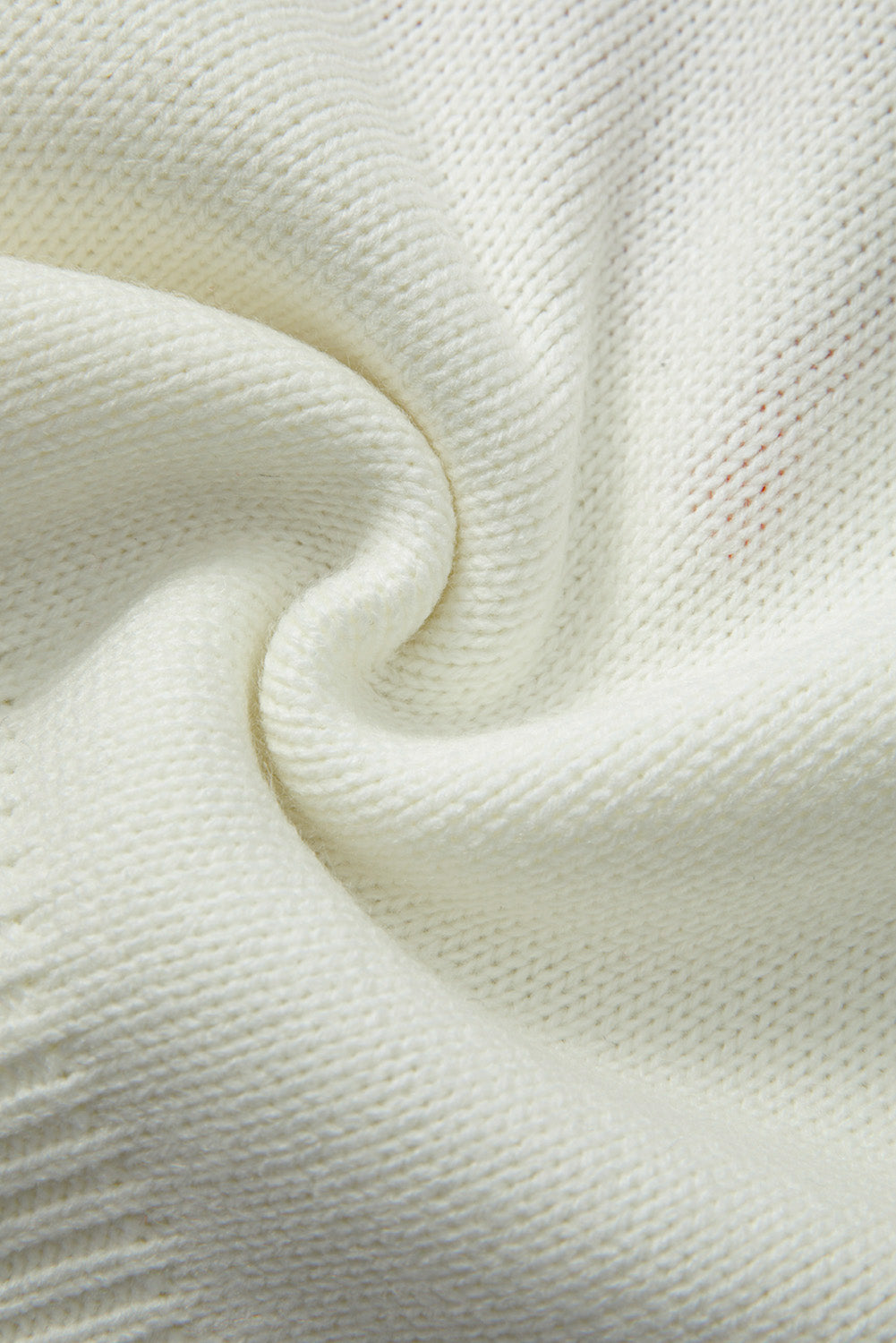 白色蝴蝶結圖案撞色裝飾聖誕寬鬆圖案毛衣