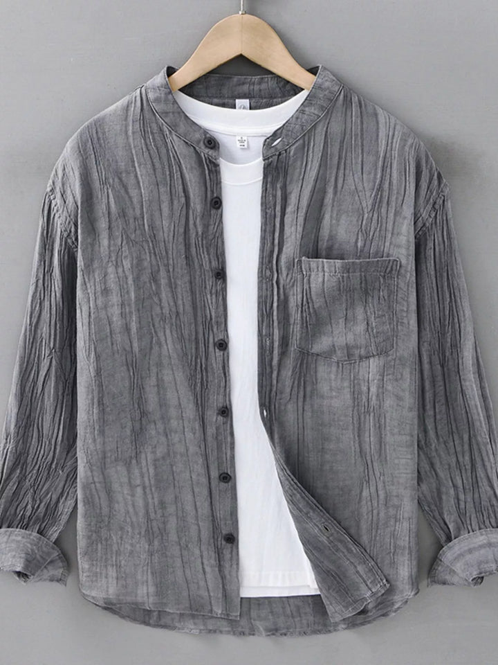 Men's Plus Size Button Up Long Sleeve Shirt