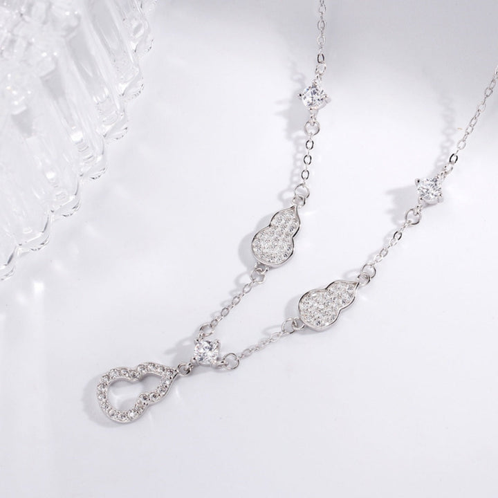 925 Sterling Silver Zircon Gourd Necklace