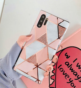 Retro geometric marble mobile phone case