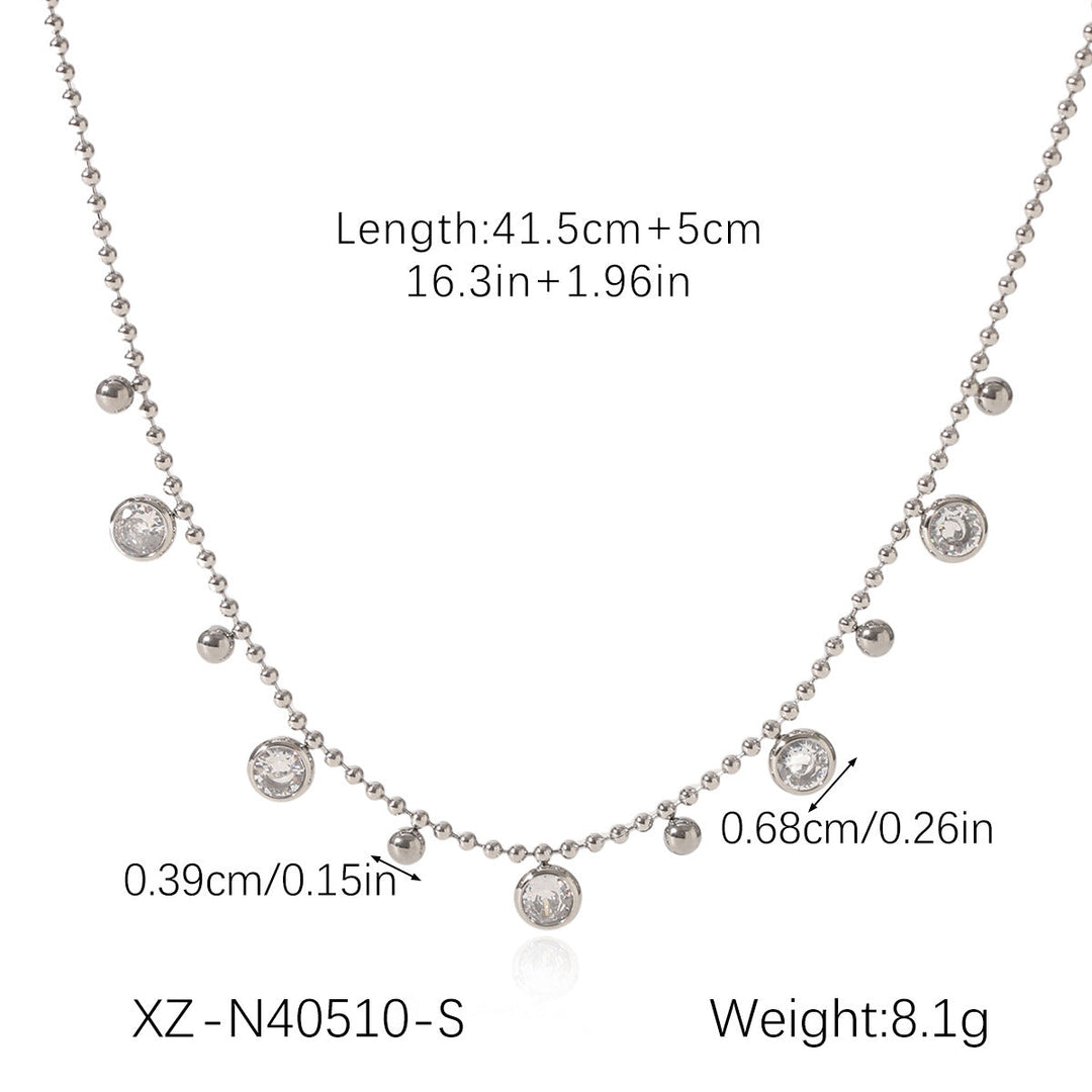 18K Gold stainless Steel Zircon Necklace For Women European And American Style