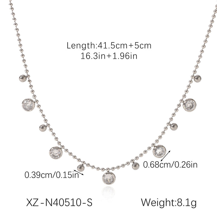 18K Gold stainless Steel Zircon Necklace For Women European And American Style