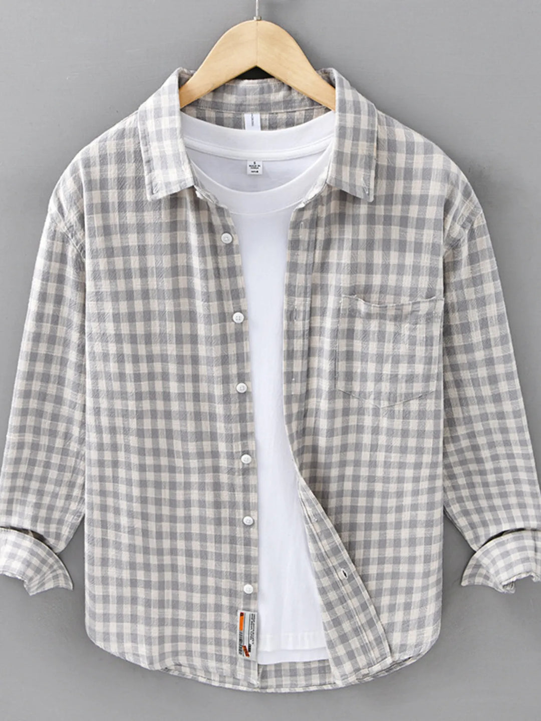 Men's Plus Size Plaid Button Up Long Sleeve Shirt