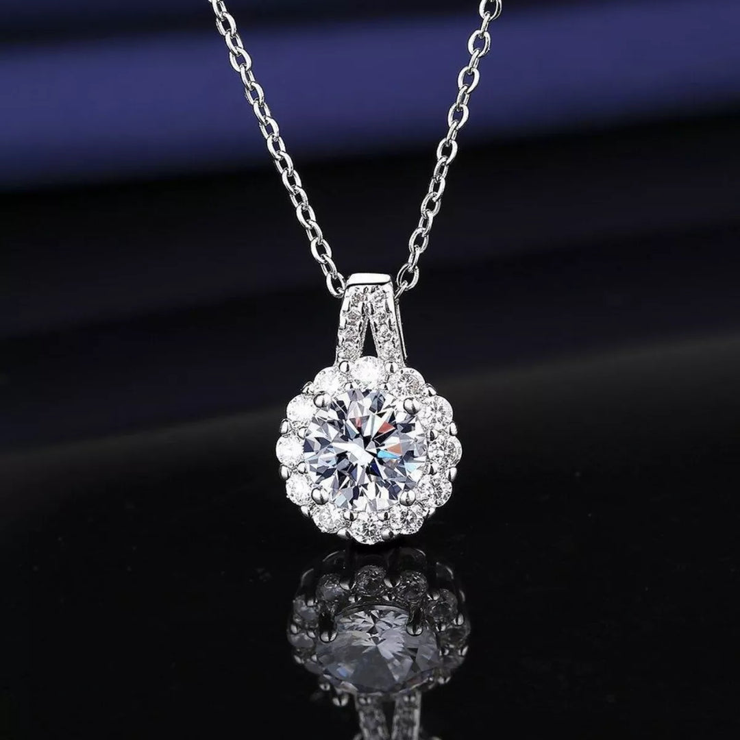 2 Carat Moissanite 925 Sterling Silver Necklace