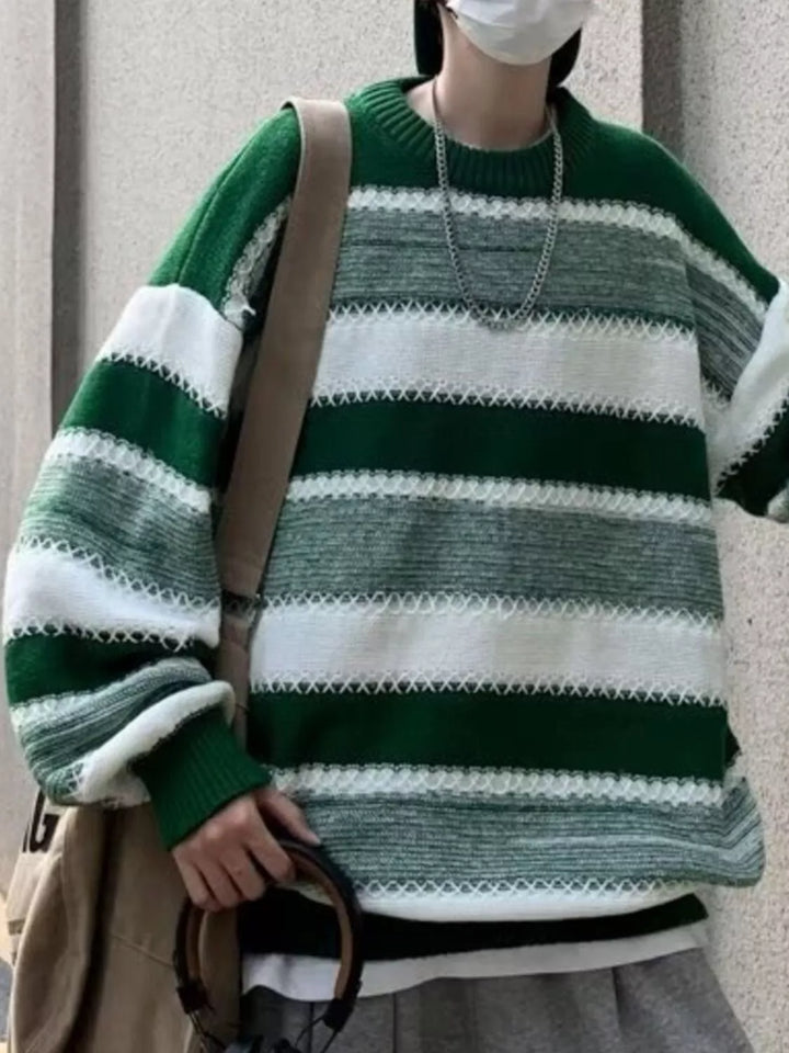 Men's Striped Pattern Relaxed Fit Sweater