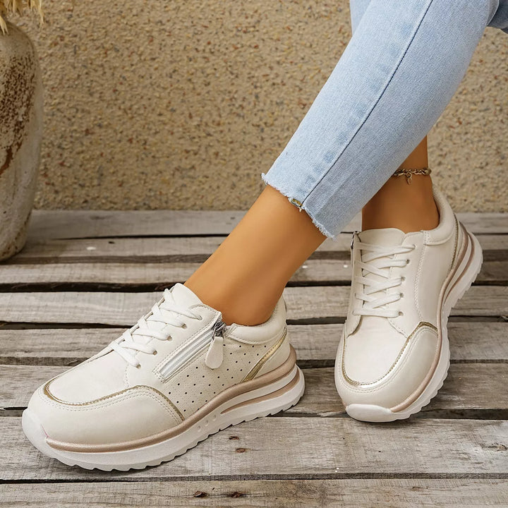 Round Toe Lace Up Sneakers