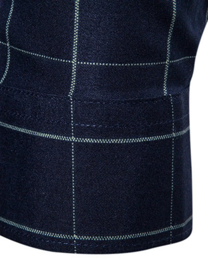 Men's Plus Size Classic Plaid Button-Down Shirt