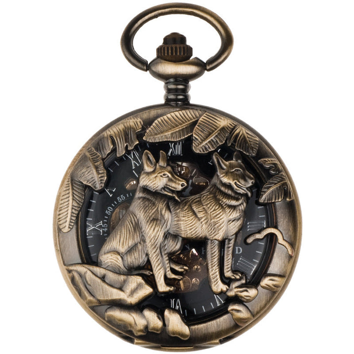 12-zodiac-animal Relief Mechanical Skeleton Watch With Roman Numeral Dial