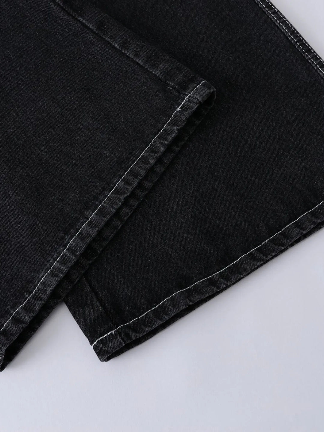 Men's Vintage Washed Wide Leg Denim Jeans