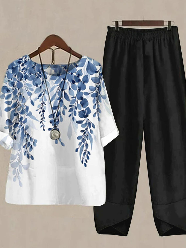 Printed Half Sleeve Top and Pants Set