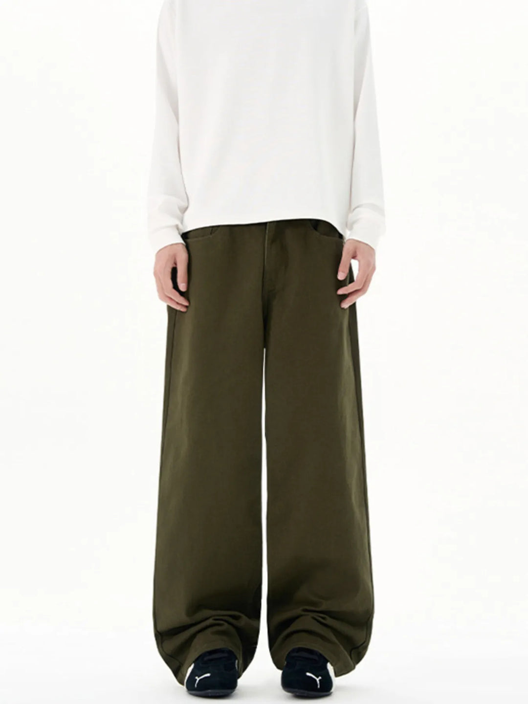 Men's Full Size Wide-Leg Pants Plus Size