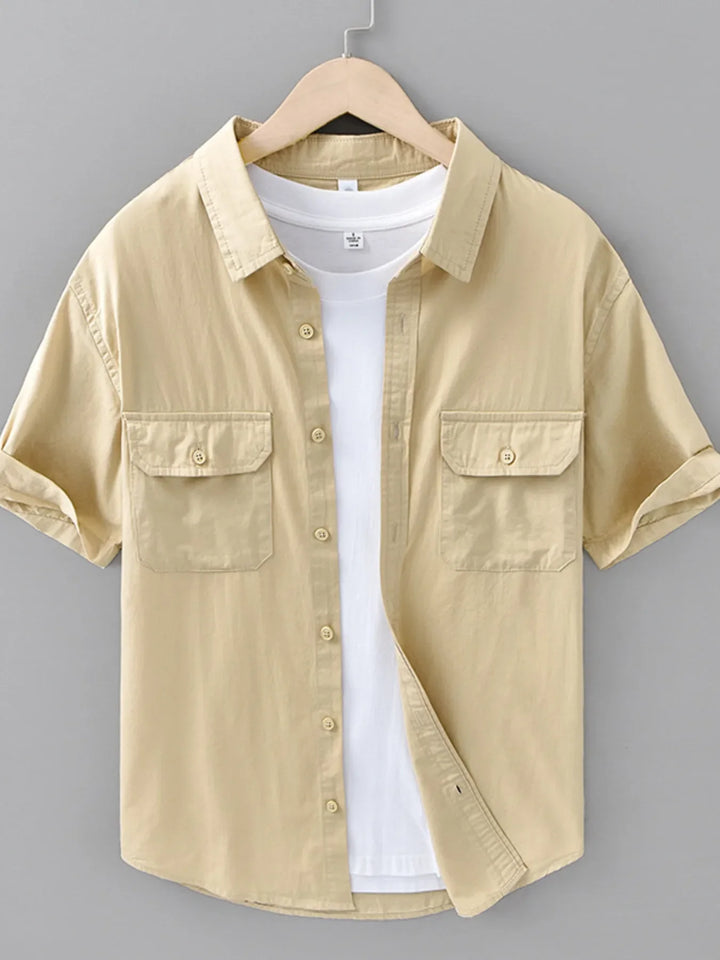 Men's Plus Size Button Up Short Sleeve Shirt