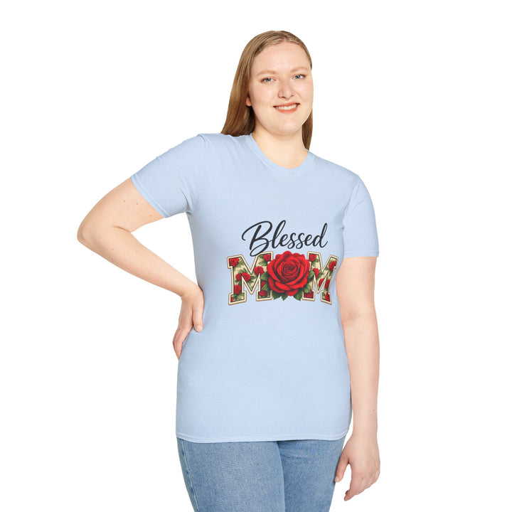 Blessed Mom rose embellished MOM T-Shirt | Mother's Day floral tee