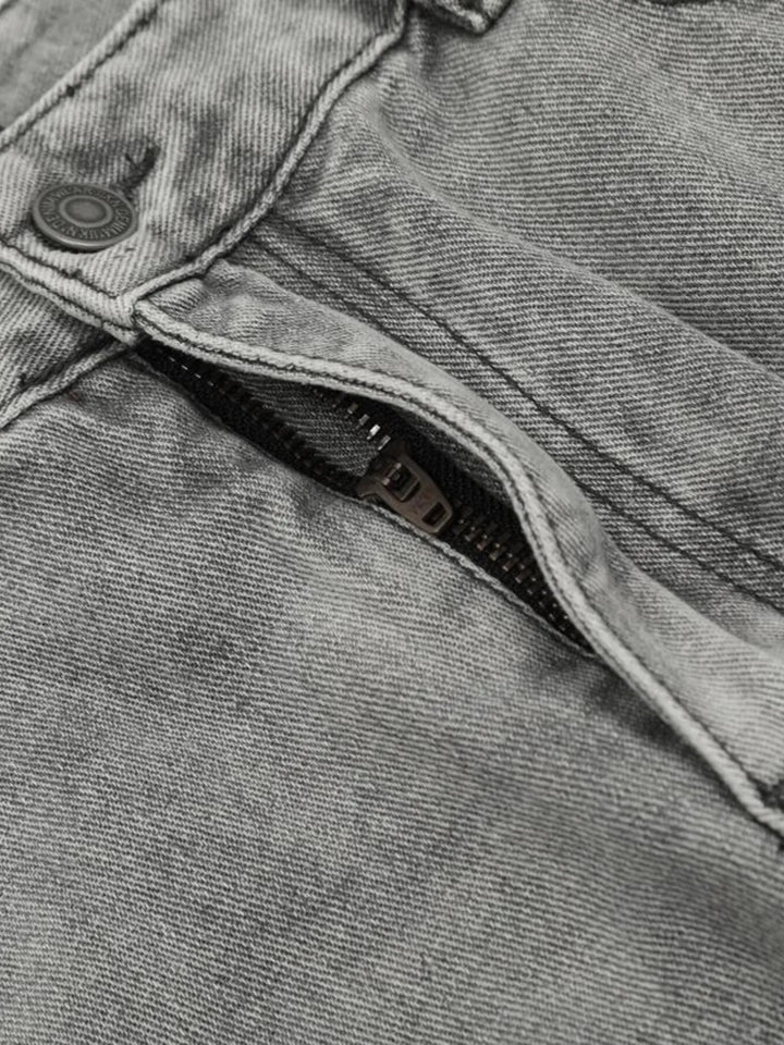Men's High-Rise Wide Leg Washed Jeans