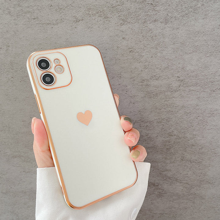 Matte Frosted Electroplating Small Love Phone Case