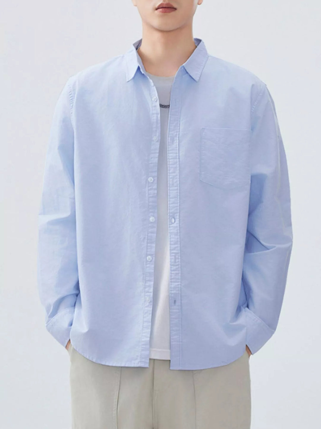 Men's Plus Size Button Up Long Sleeve Shirt
