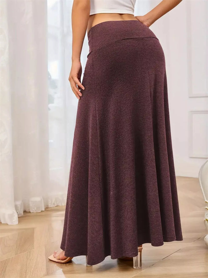 Flowy Maxi Skirt with Wide Waistband