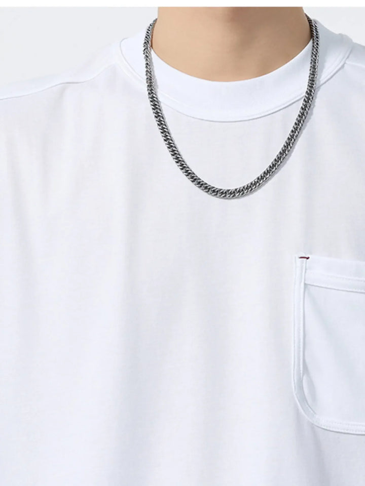 Men's Plus Size Round Neck Tank with Chest Pocket
