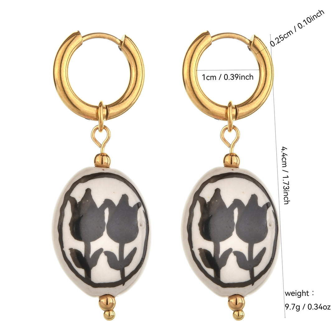 Lustrous Heart-Shaped Stainless Steel Earrings For Women