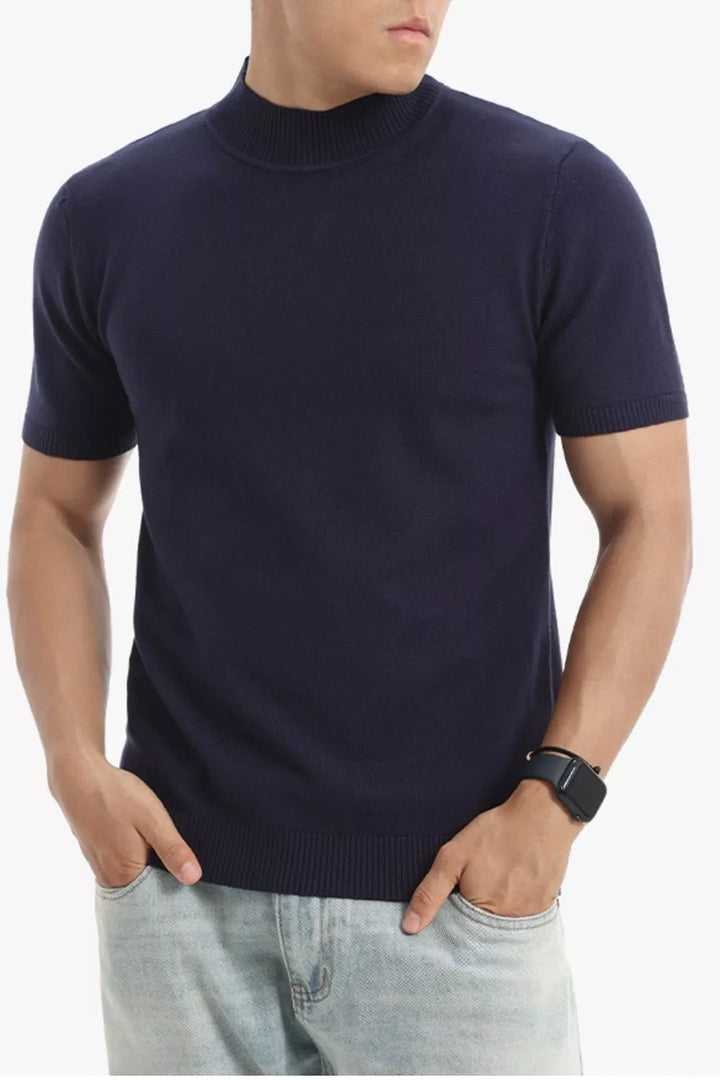 Men's Plus Size Slim Fit Short Sleeve Sweater