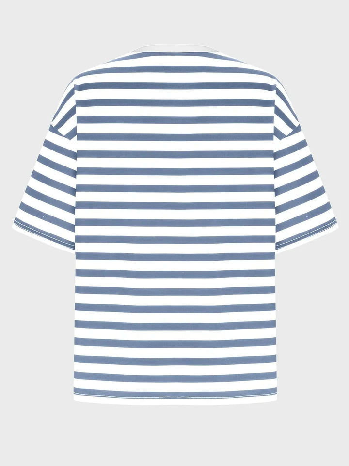 Striped Round Neck Half Sleeve T-Shirt
