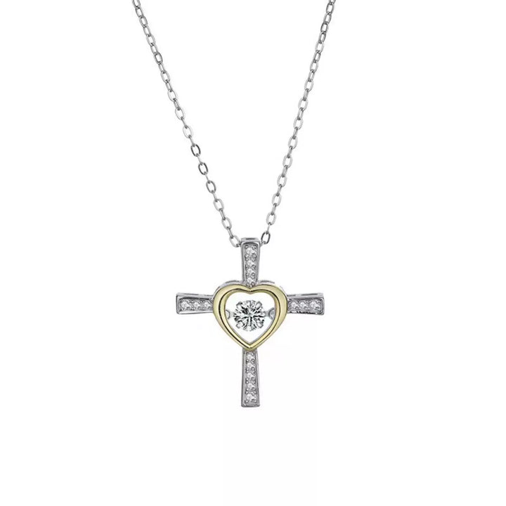 925 Sterling Silver Heart Cross Necklace