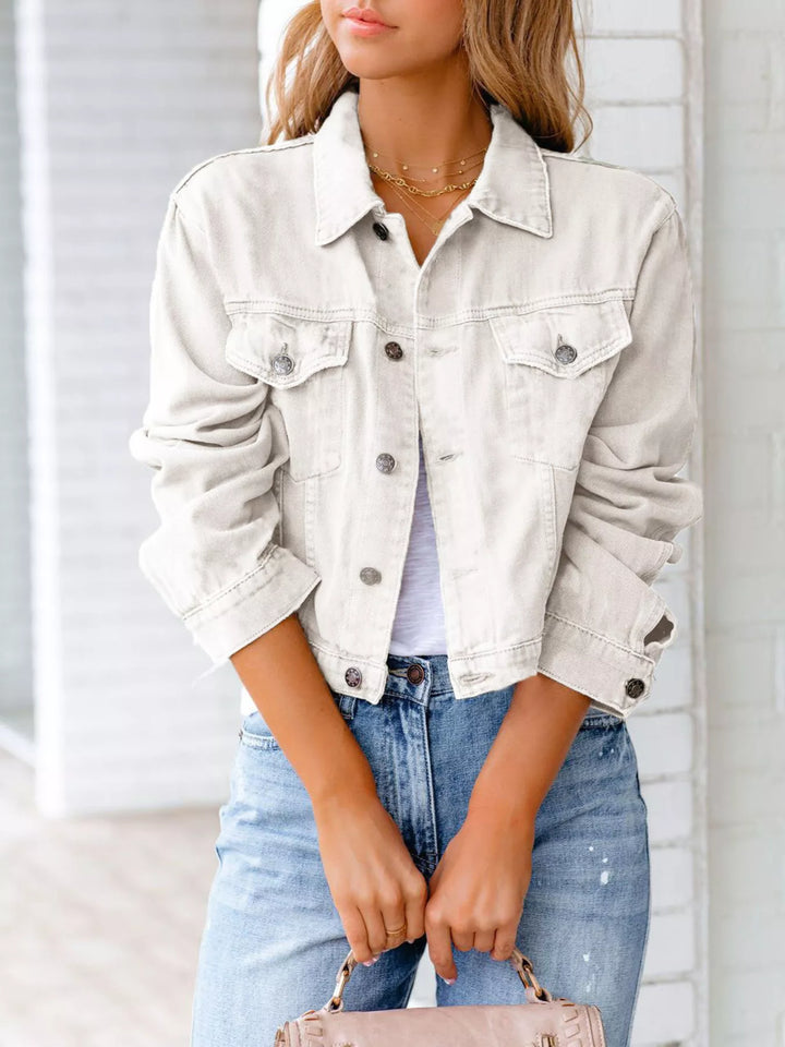 Button Up Long Sleeve Denim Jacket