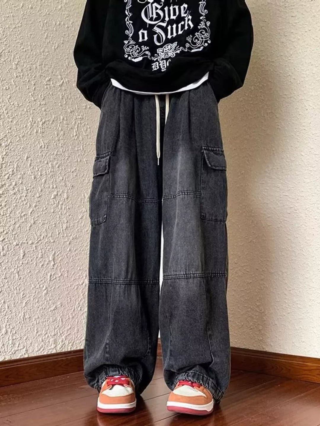 Men's Full Size Loose Fit Cargo Jeans Plus Size