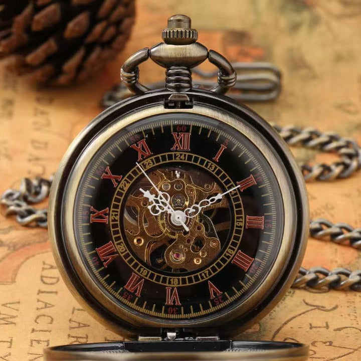 Creative Design Roman Dial Manual Mechanical Pocket Watch
