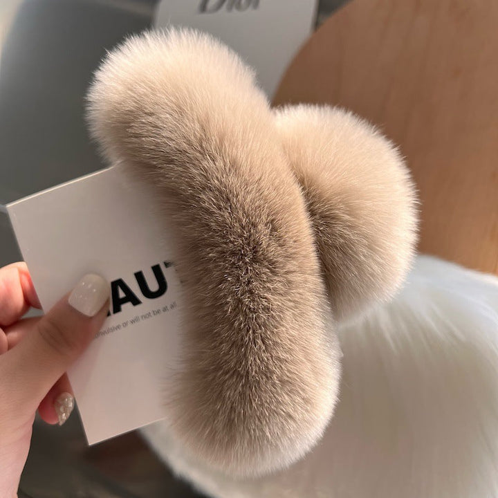 Korea Real Otter Hair Hair Clip Female