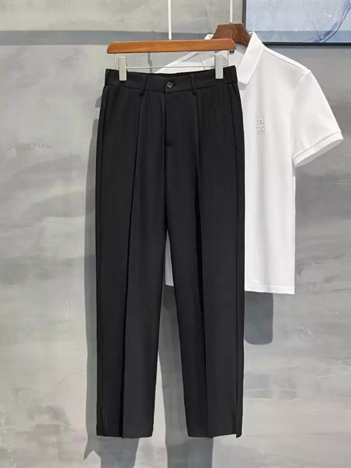 Men's Full Size Seam Detail Straight-Leg Pants Plus Size