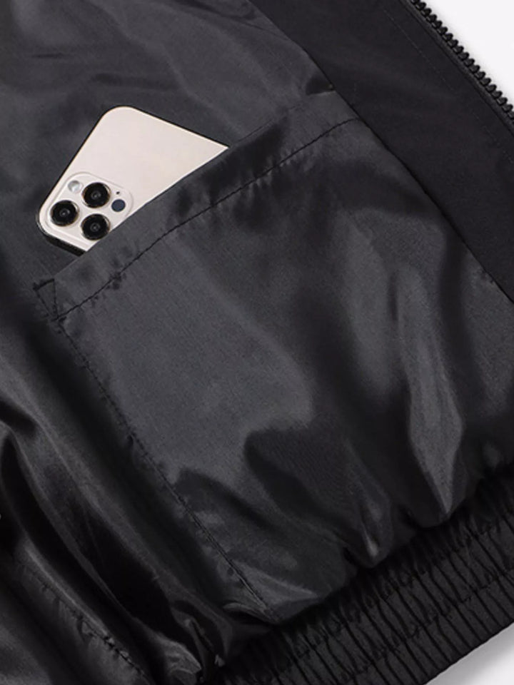 Men's Racing-Inspired Zip Up Bomber Jacket
