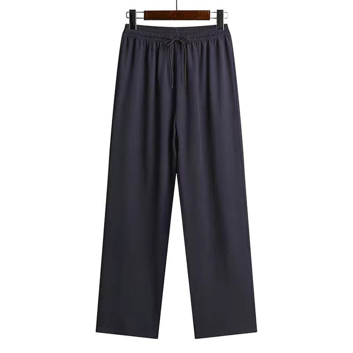 Traditional Chinese Knot Buttons Solid-color Design Trousers