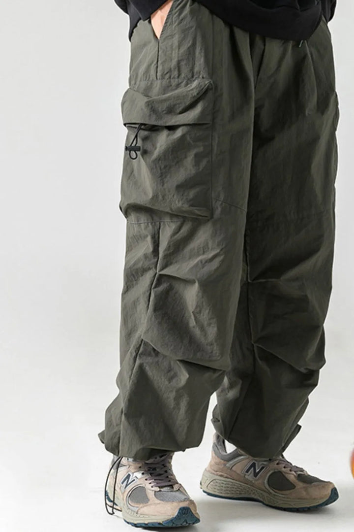 Men's Plus Size Elastic Waist Pants with Pockets