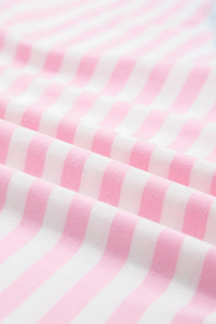 Casual Stripe Oversize Dolman Sleeve Patchwork T Shirt