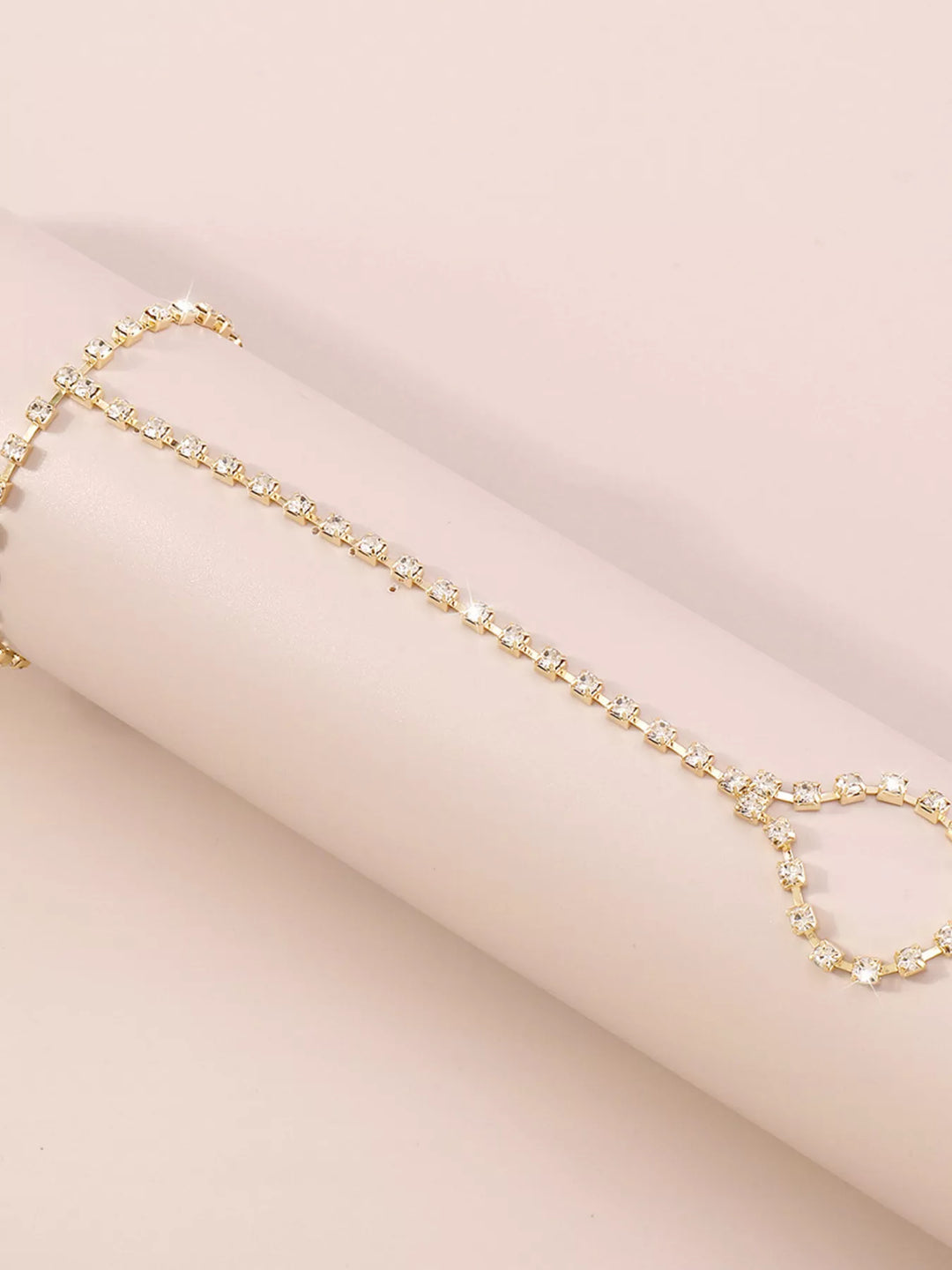 Alloy Rhinestone Bracelet with Ring