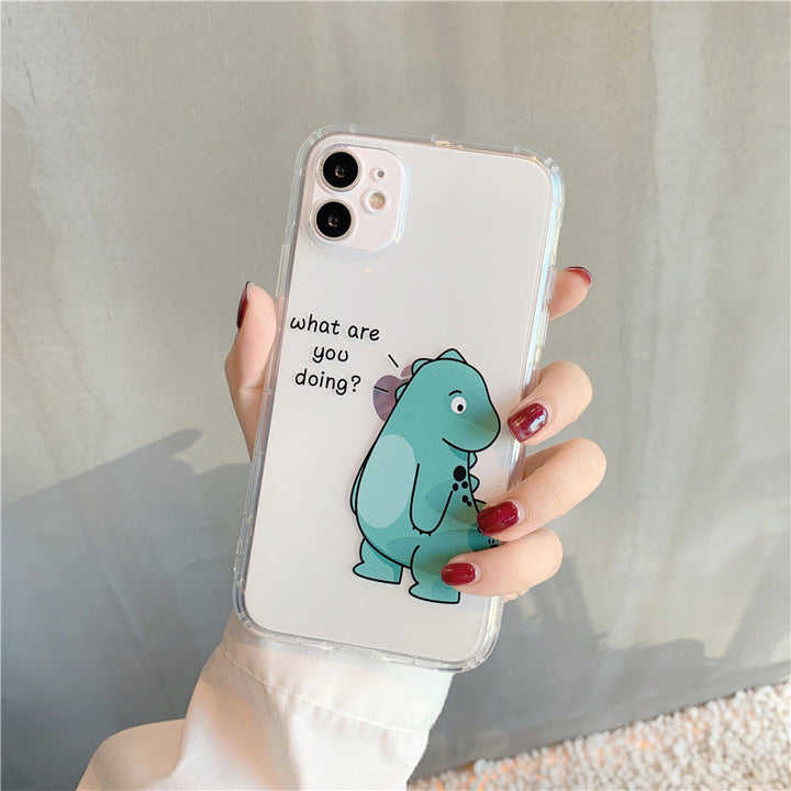 Simple Transparent Airbag Anti-fall Mobile Phone Case Protective Cover For Cute Couples