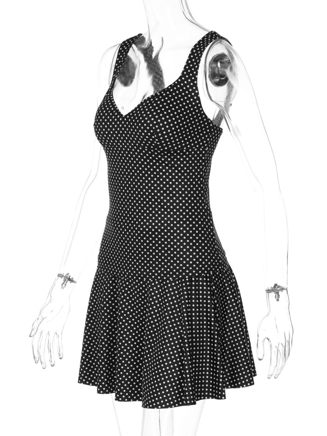 Polka Dot Print Crop Top and Skirt Set