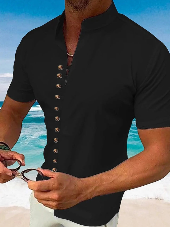 Men's Full Size Button Up Short Sleeve Shirt Plus Size