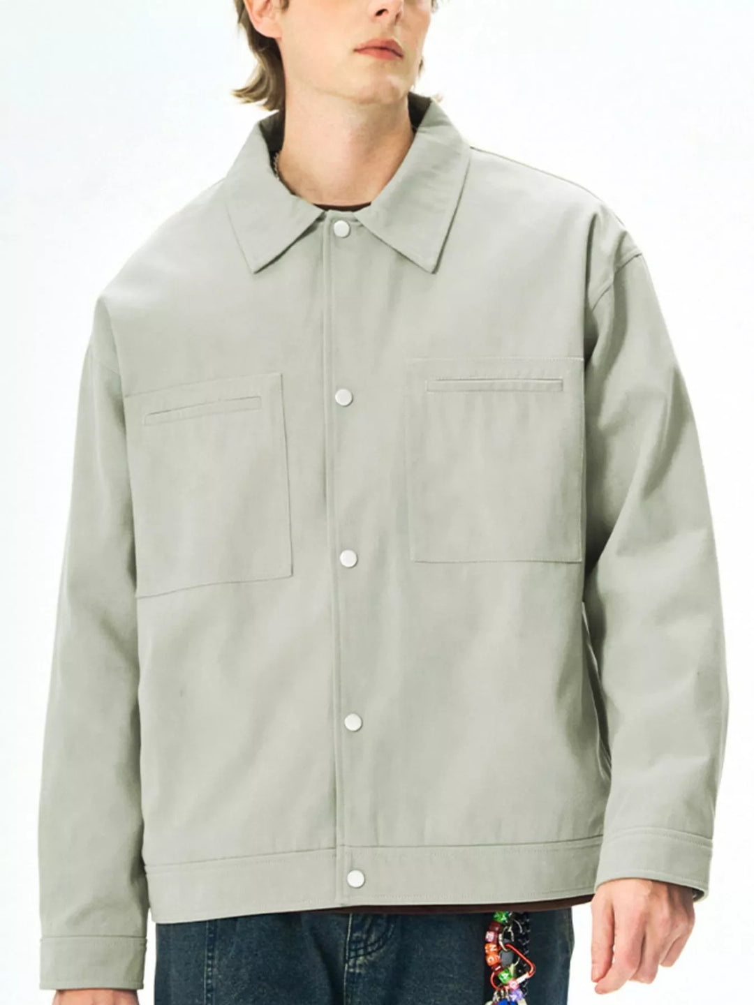 Men's Plus Size Casual Snap Down Jacket
