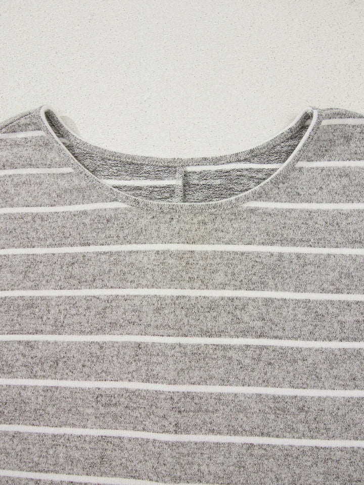 Stripe Dolman Sleeve Drop Shoulder Top
