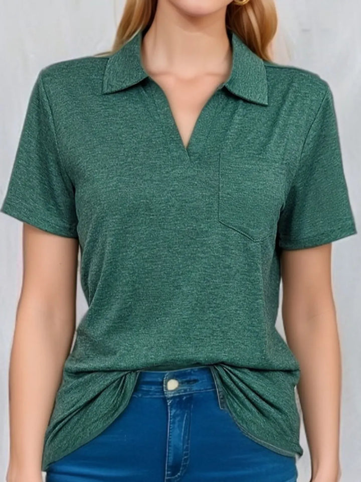 Johnny Collar Short Sleeve Top